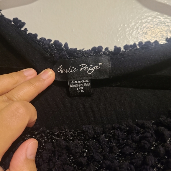 Charlie Paige off-shoulder black long-sleeved top - Picture 4 of 5